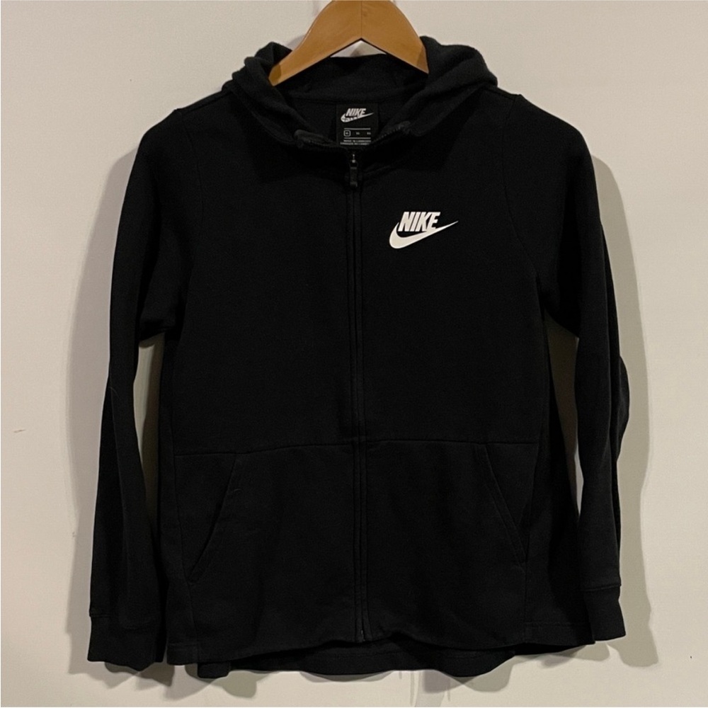 Nike Kids Full Zip Black Fleece Hoodie Sweatshirt